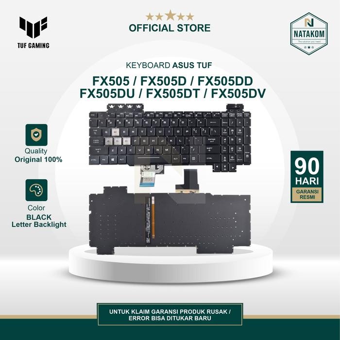 KEYBOARD ASUS TUF FX505 FX505D FX505DD FX505DU FX505DT FX505DV BACKLIGHT ORIGINAL .