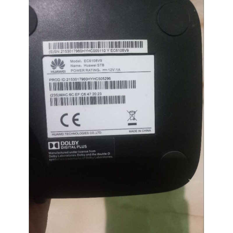 STB HUAWEI EC6108V9 MADE IN CHINA ORI