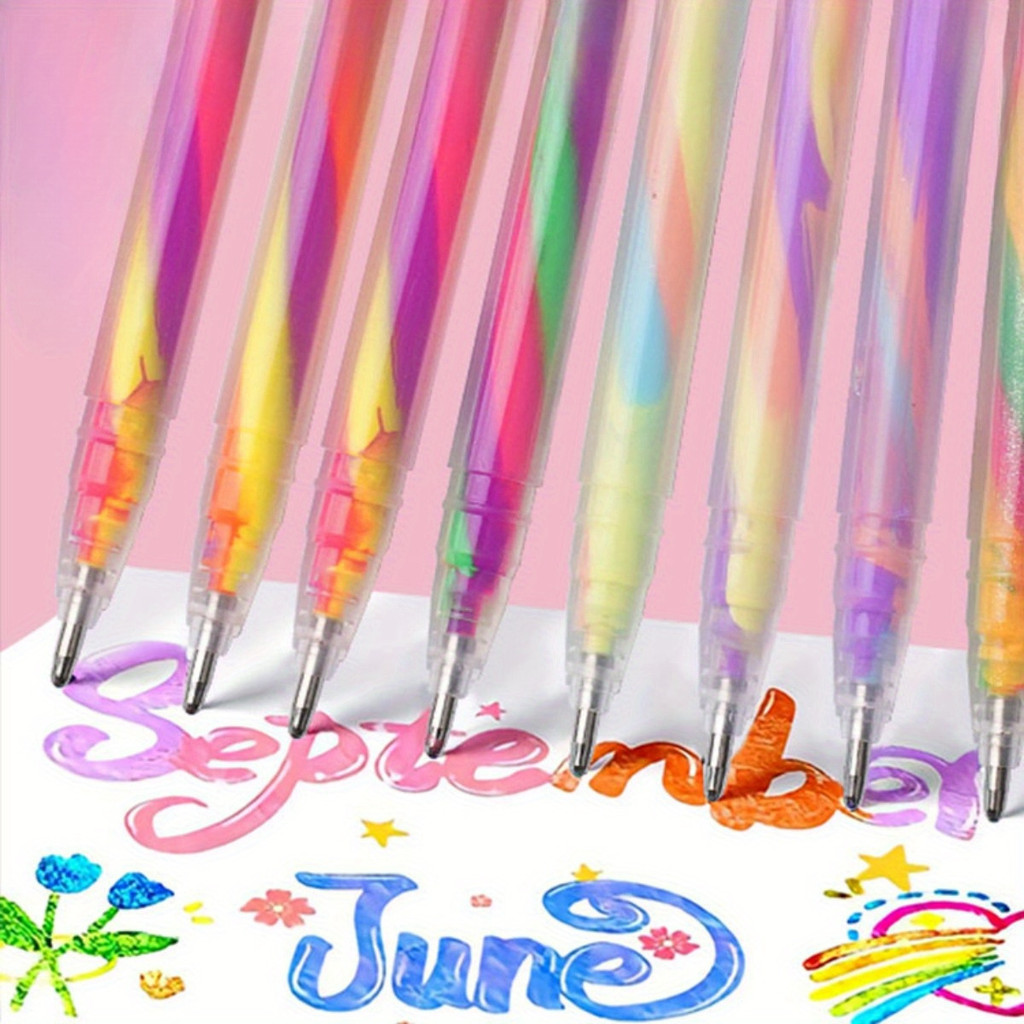 

6Colors, Spiral Gel Pen, Drawing Art Pens, 1.2mm Tip Highlighters, Stationery School Supplies, & Thanksgiving Gifts