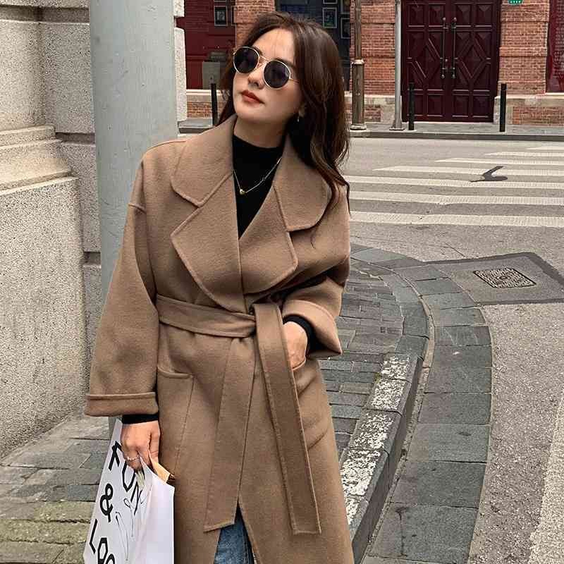 blazer jubah jas long coat Wanita korea kode5