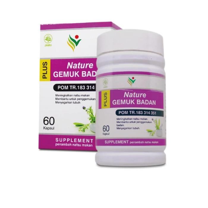 produk BPOM,,bisa(COD).. NATURE GEMUK BADAN Isi 60 - Suplemen Gemuk Badan Ori Kapsul Penggemuk