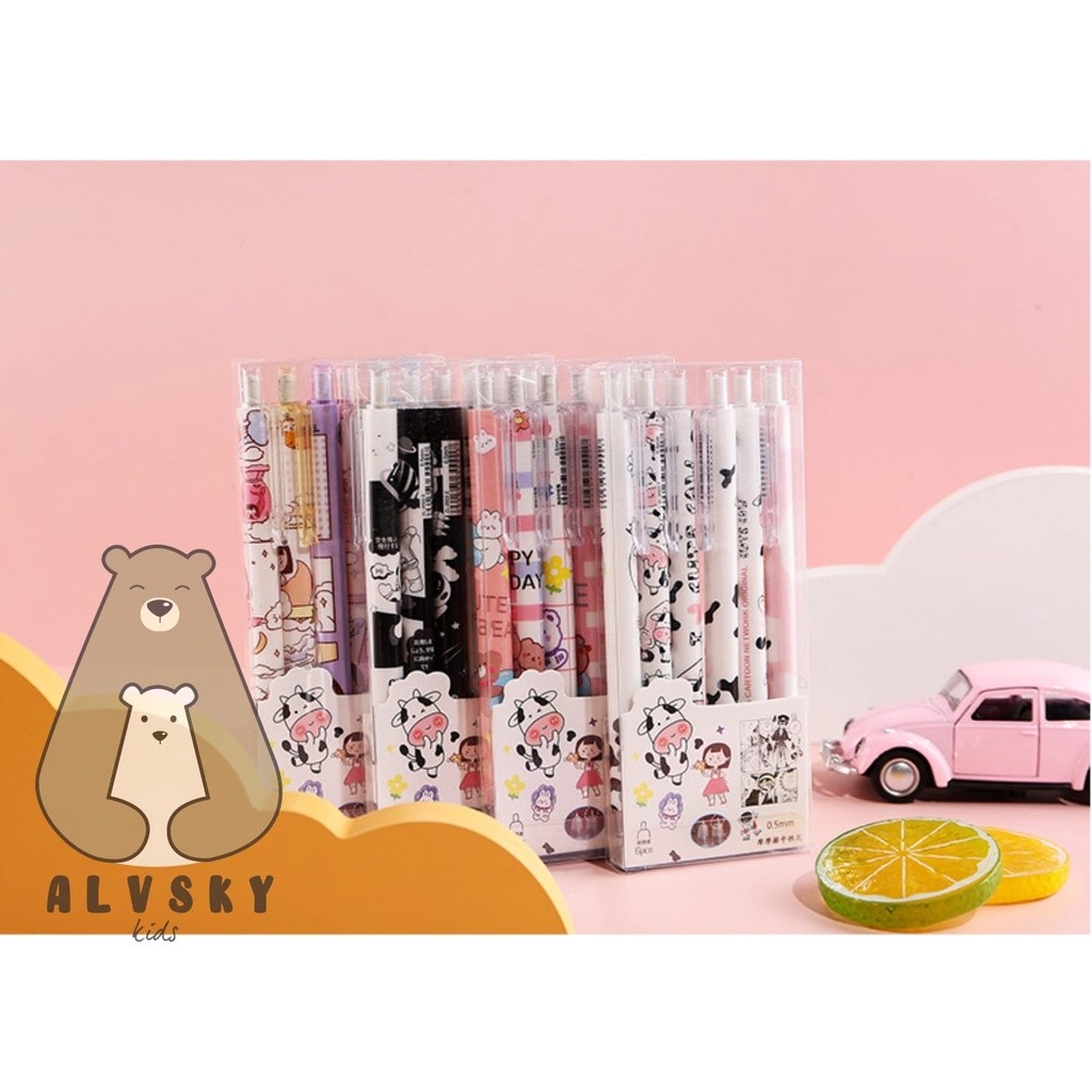 

ALVSKY MAGIC ERASEABLE PEN MODEL MEKANIK GEL ISI 6 PCS BISA DIHAPUS / PULPEN MEKANIK