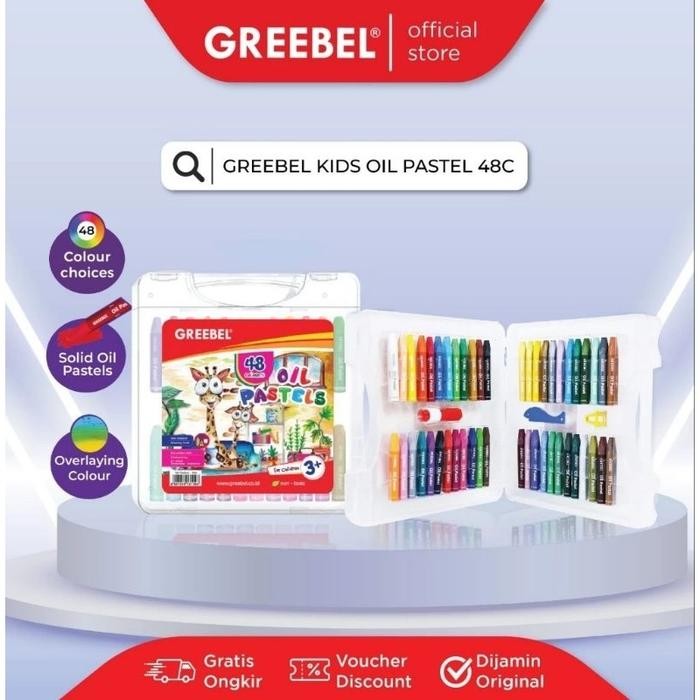 

GREEBEL Crayon 48 Warna / Oil Pastel Greebel 48 Warna anak - Jerapah