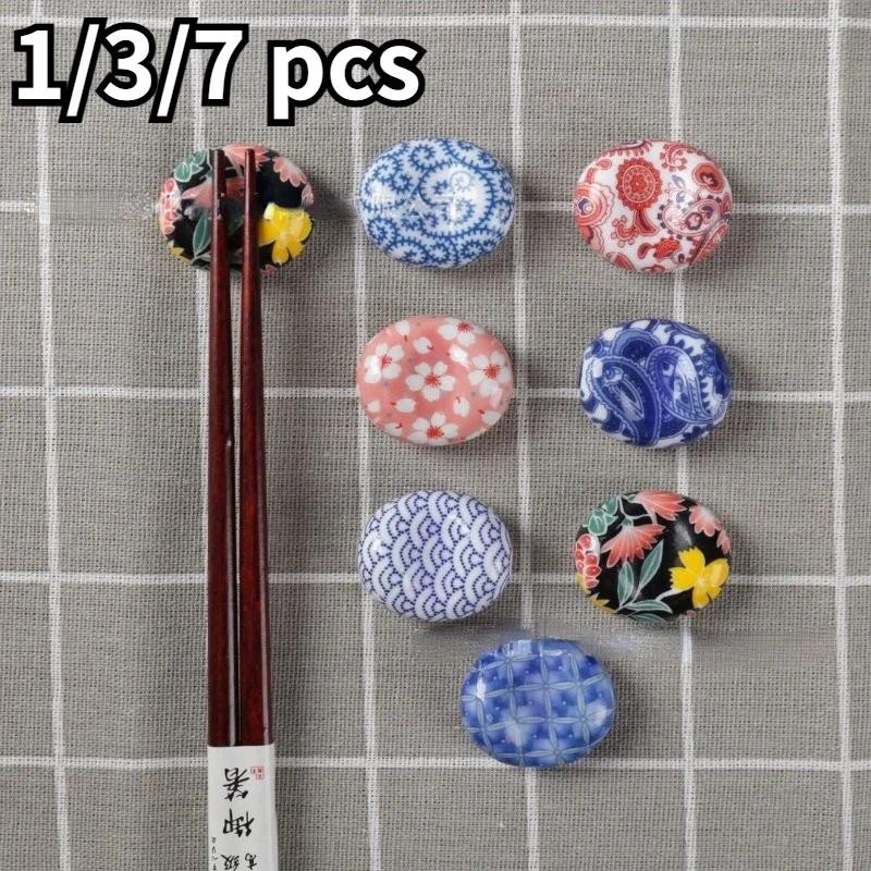

1/3/7 Pcs Chopstick Rest Japanese Chopsticks Ceramic Decorative Holder Rack Spoon Fork Kitchen Tools Tableware Accessories New