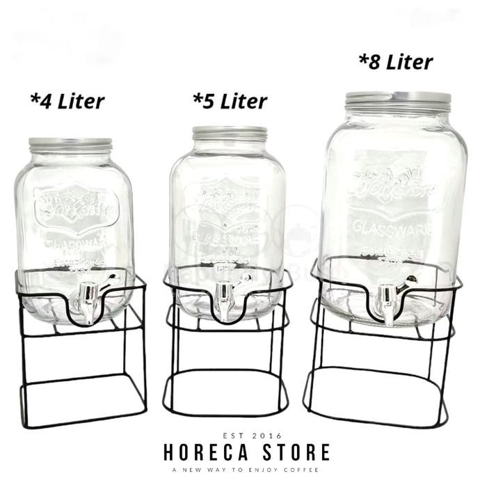 GOSEND/GRAB ONLY Infused Water Dispenser Galon Jus kaca 5 Liter - 4liter