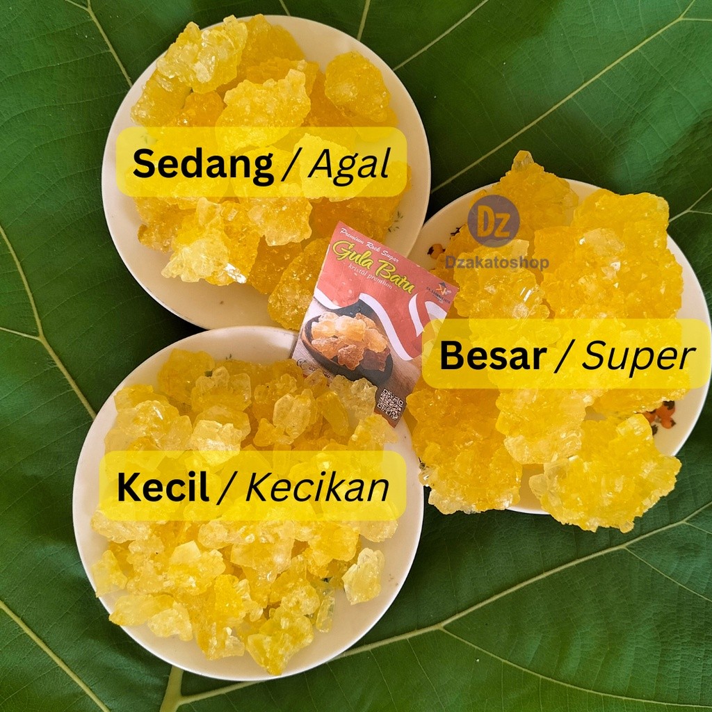 

Gula Batu 1kg Kristal Kuning Murni Pecahan Kecil Sedang Besar Alami Khas Jogja Cirebon Premium Dzakatoshop