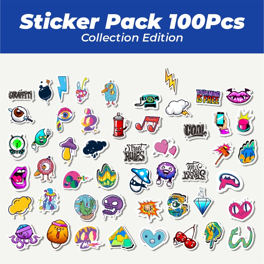 

Hot Stiker Graffiti Lucu Anti Air Stikers Berperekat Waterproof Sticker Decal Buat Motor Helm Buku Journal Koper Casing HP Laptop Botol Minum