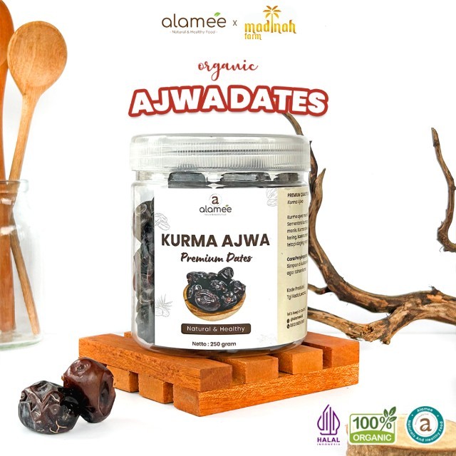 

ALAMEE Kurma Ajwa Madinah 250 gram Premium Super Grade A Crown Dates Manis Lembut Nabi Asli naturalsupply madinah