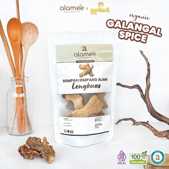 

ALAMEE Lengkuas Kering Dried Galangal Iris Rempah Organik Alami Bumbu Seasoning Masakan Masak 50gr madinah