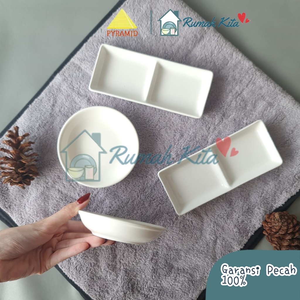 PYRAMID Piring Keramik SAMBAL / Saus Cabe Polos Piring Sambal Keramik Cantik Aesthetic Murah