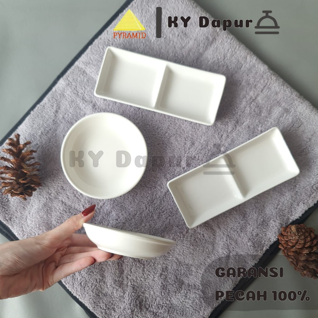 PYRAMID Piring Keramik SAMBAL / Saus Cabe Polos Piring Sambal Keramik Unik Cantik Aesthetic