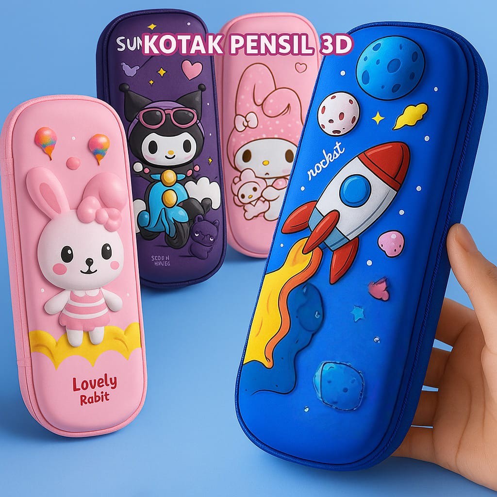 

Tempat Pensil Anak Perempuan Laki Kotak Lucu Karakter Kuromi Melody Astronot 3D SD TK Sekolah Murah