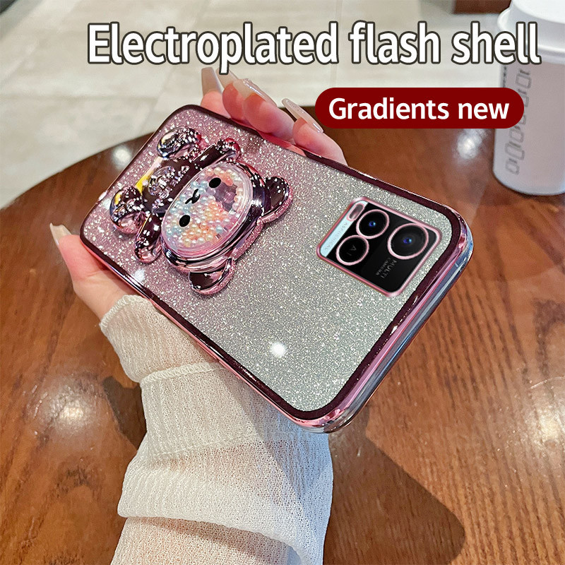 Soft Casing Vivo Y33t case Silikon Untuk Vivo V2146 Y 33t VivoY33t case berkilau Berlapis Kesing HP 