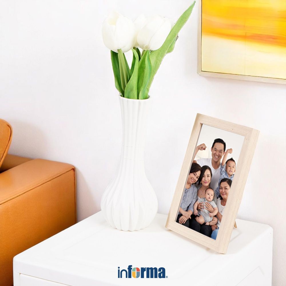 Informa 36 cm Bunga Artifisial Tulip - Putih Bunga Hias Cantik Sintetis Tanaman Artificial Pajangan 