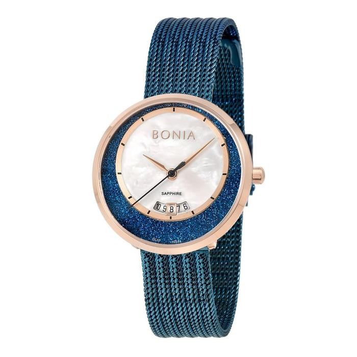 Promo Original BONIA BNB10544-2582 Jam Tangan Wanita Analog Mesh Pasir Biru Sapphire Garansi Resmi 2