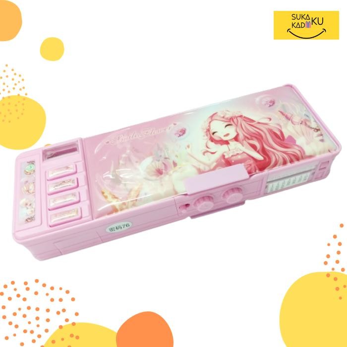 

TERLARIS~[ Mall 2547] KOTAK TEMPAT PENSIL ANAK PEREMPUAN KARAKTER PRINCESS MAGNET SANDI - Princess Pink