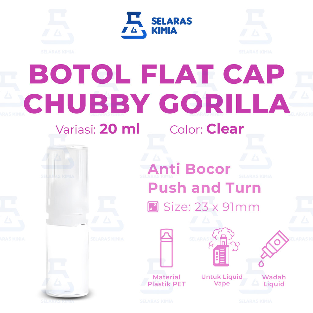 Botol Chubby 20ml FLAT CAP / Botol Tetes 20ml Botol Childproof