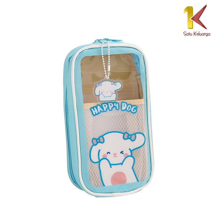 

Terlaris ~[BIG SALE] [COD] SK A61 Tempat Pensil Anak Transparan Motif Kartun Pencil Case Multifungsi Ala Korea - BIRU DOGGY, A61