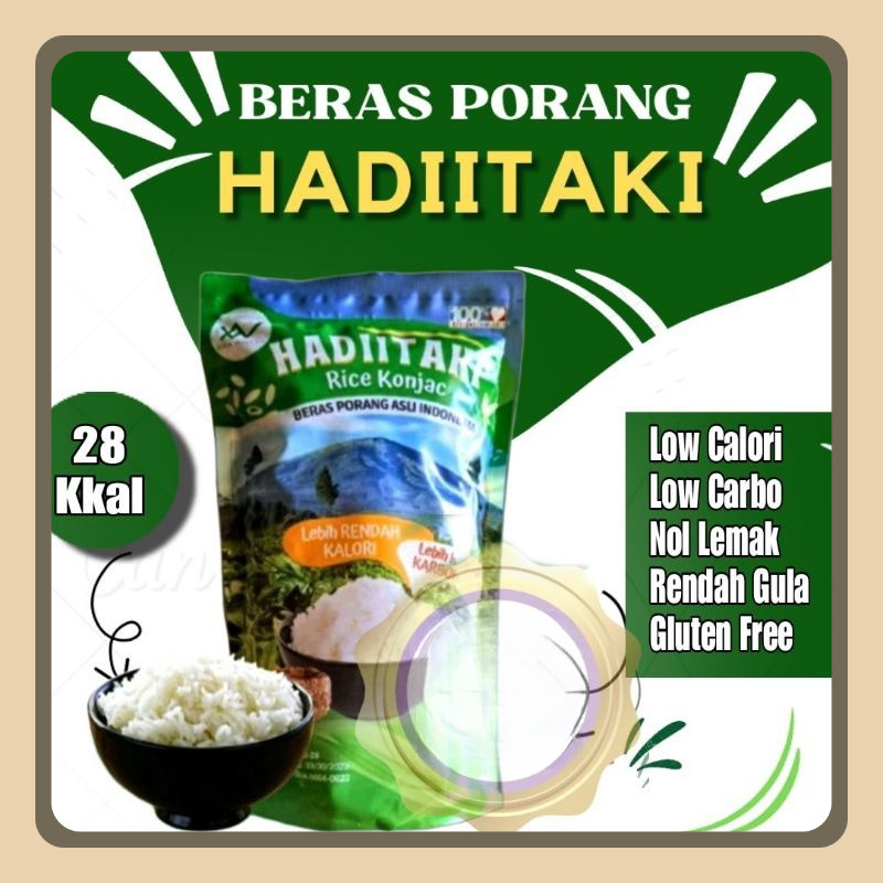 

HADIITAKI Beras porang Rice Konjac shirataki beras diet 1 Kg