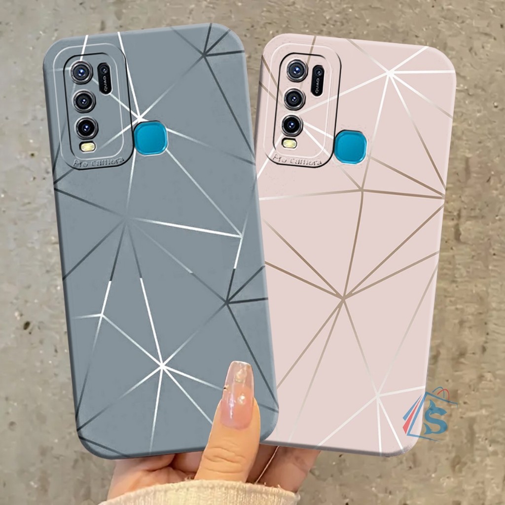 [SHARK CASE ] Softcase Vivo Y30 Y30i Y50 Y51 Y51A Y53S 2020 Motif Marble Kekinian Aesthetic - Casing