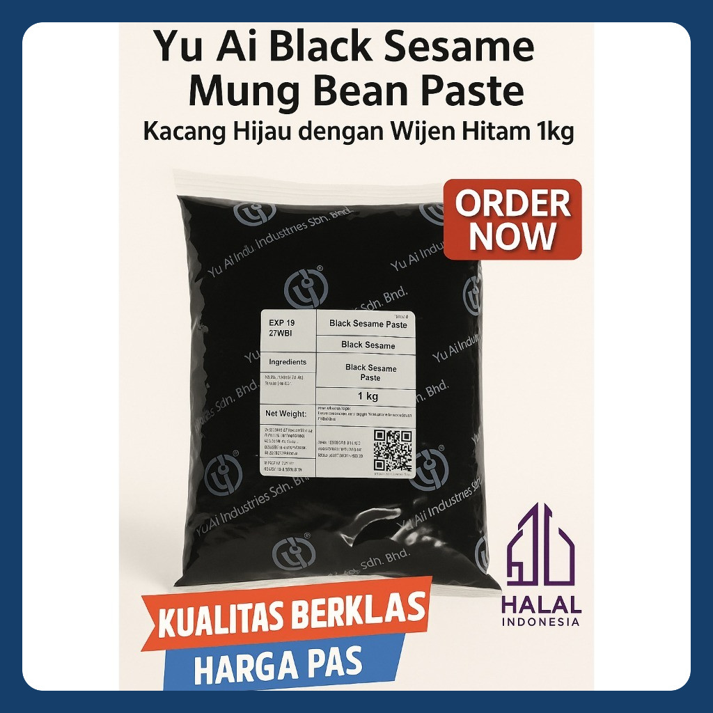 

Yu Ai Black Sesame Mung Bean Paste Kacang Hijau dengan Wijen Hitam 1Kg