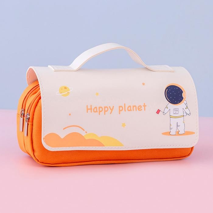 

BEST- [Kuyamol] Tempat Pensil Cute Mismi Bea Pencil Case Lucu Kapasitas Besar Dual Slot = PC3B - Orange