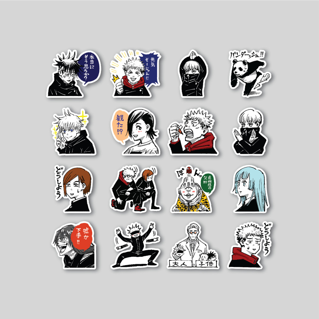 

Sticker Pack Jujutsu Kaisen Japanese Draw | Sticker Tumblr | Stiker Laptop Koper Helm