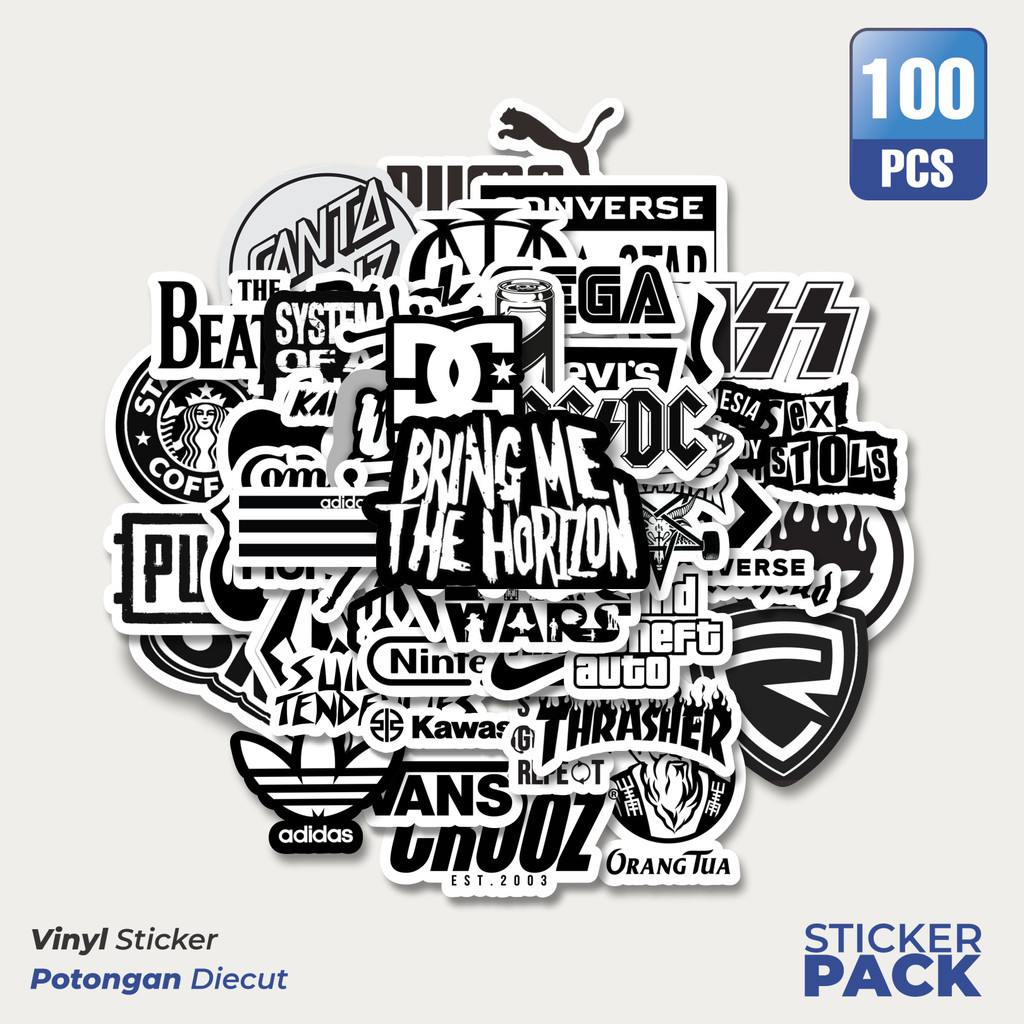 

Stiker Vinyl Stiker Random Aesthetic Black & White Versi 3 Waterproof Aesthetic- Untuk Laptop, Motor, dan Helm - Paper Stationery Pack