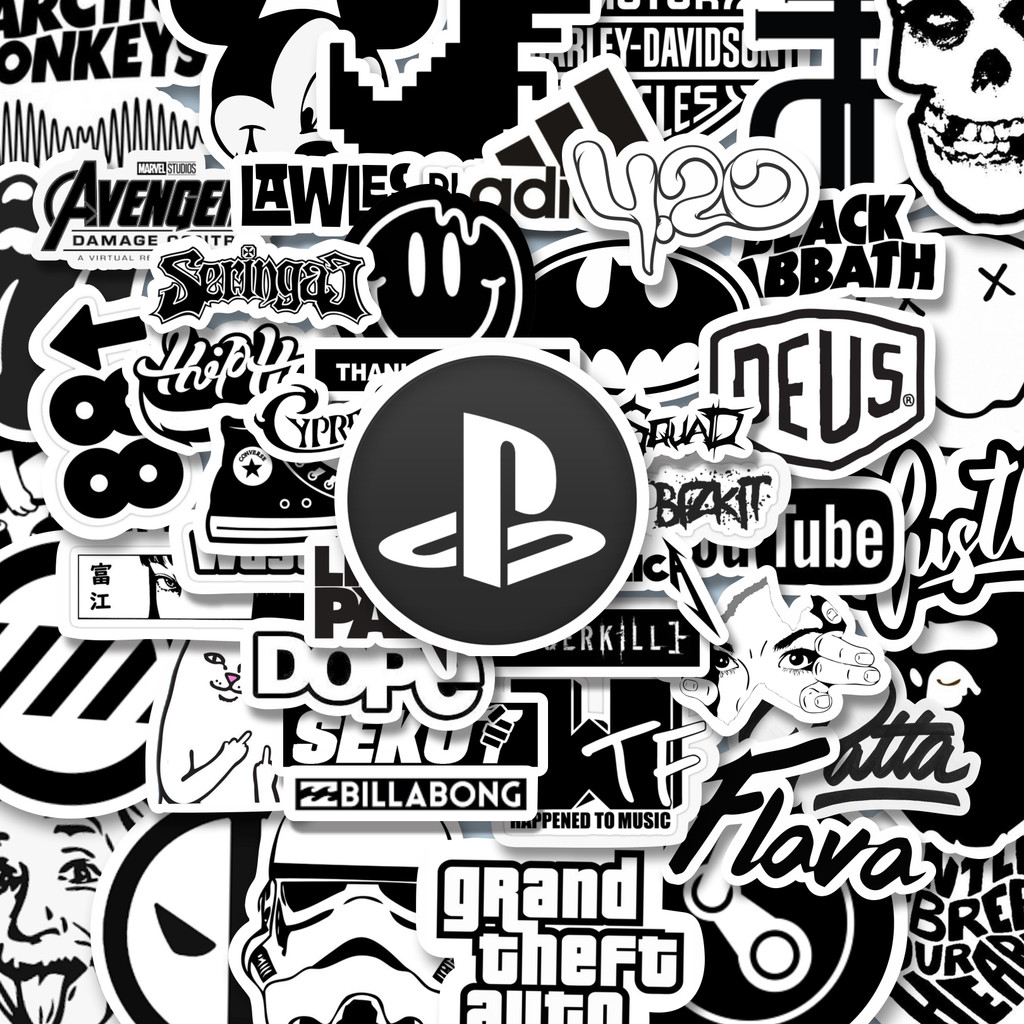 

100PCS Lucu Stiker Random Aesthetic Black & White Versi 1 Stiker Aesthetic Stiker Anti Air Stikers Berperekat Waterproof sticker decal buat Motor Helm Buku Journal Koper Casing HP Laptop Botol Minum Hadiah anak