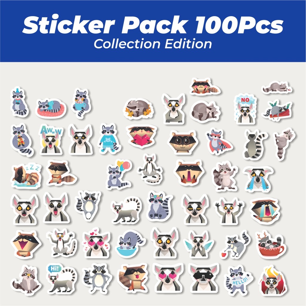 

Hot Sticker Hewan Rakun Lucu Anti Air Stikers Berperekat Waterproof Sticker Decal Buat Motor Helm Buku Journal Koper Casing HP Laptop Botol Minum