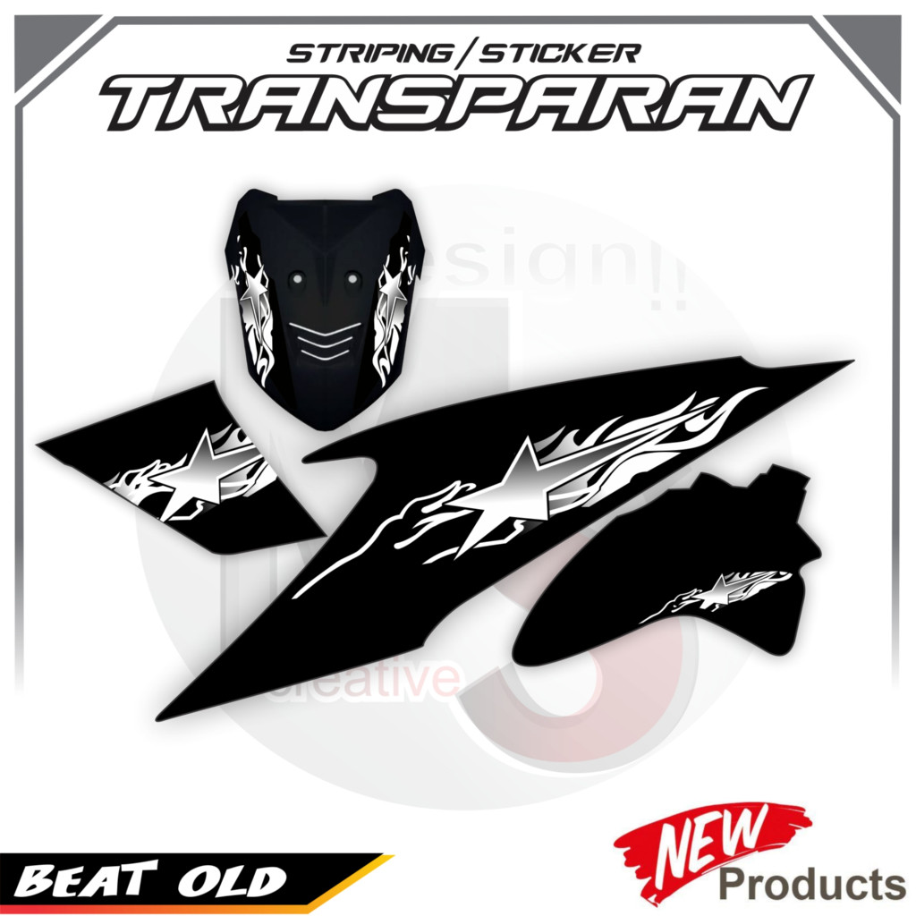 VARIASI STRIPING VARIASI TANSPARAN HONDA BEAT KARBU/OLD STICKER CUSTOM RACING SIMPEL RACING MURAH M9
