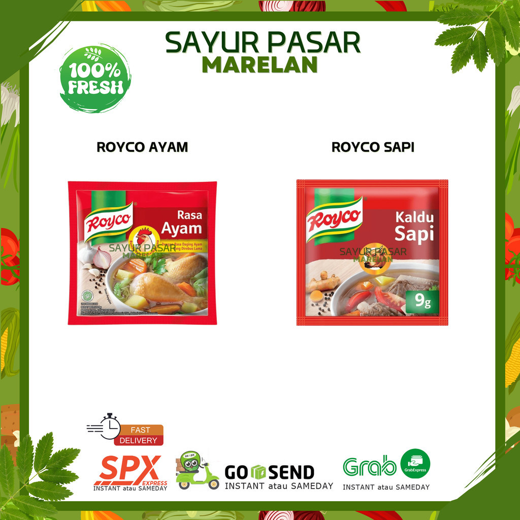 

ROYCO BUMBU PENYEDAP SPESIAL 9gr KALDU RASA SAPI AYAM UNILEVER BUMBU MASAK MAKANAN KEBUTUHAN MEMASAK INSTAN SPESIAL EKSTRAK DAGING SACHET ECERAN ECER RENCENG RENCENGAN 9 GRAM - 1 SACHET