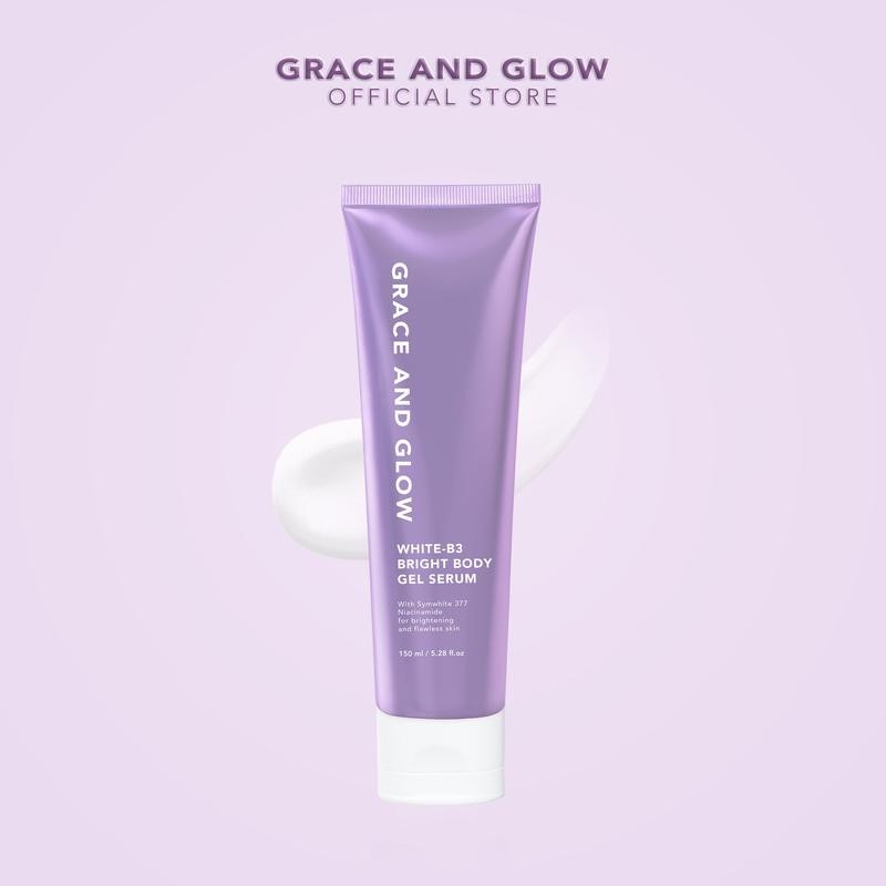 

Grace and Glow White-B3 Bright Body Gel Serum For Brightening and Flawless Skin - Hand and Body Lotion Body Serum Membantu Mencerahkan lebih cepat with Symwhite 377 + Niacinamide