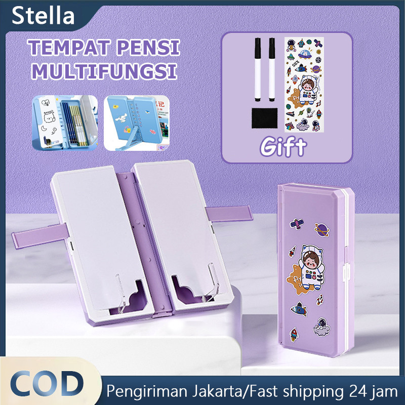 

BISA COD Tempat Pensil 2IN1 Multifungsi Kotak Pensil Book Holder Pencil Case Tempat Penyimpanan Alat Tulis Anak Sekolah Tulis Dan Tatakan Buku