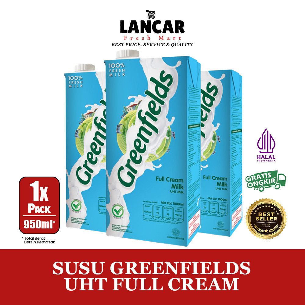 

SUSU GREENFIELDS UHT FULL CREAM 950ML CARTONAN