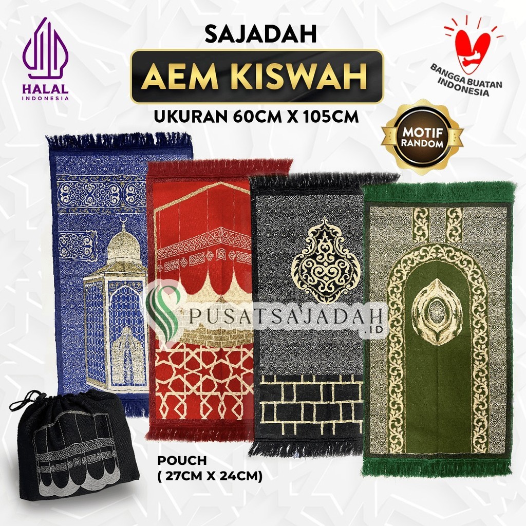 PROMO Sajadah Dewasa Murah | AEM Kiswah | Uk. 60 x 105 | Model Terbaru | Gift | Souvenir Haji | Terl
