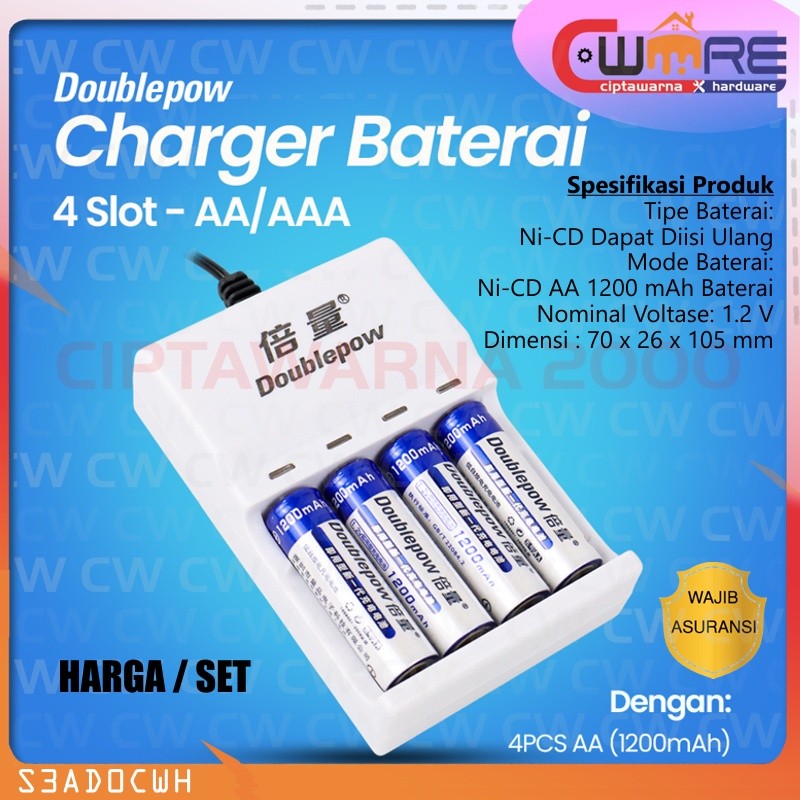 Charger Baterai untuk Tipe AA dan AAA Ni-Mh 4 Slot OPUS / PLUS - BDBCO