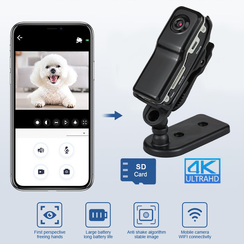 Kamera Mini CCTV WiFi Jarak Jauh Lewat HP Tanpa Kabel Kamera Tersembunyi Outdoor Vlog Spy Cam Mini u