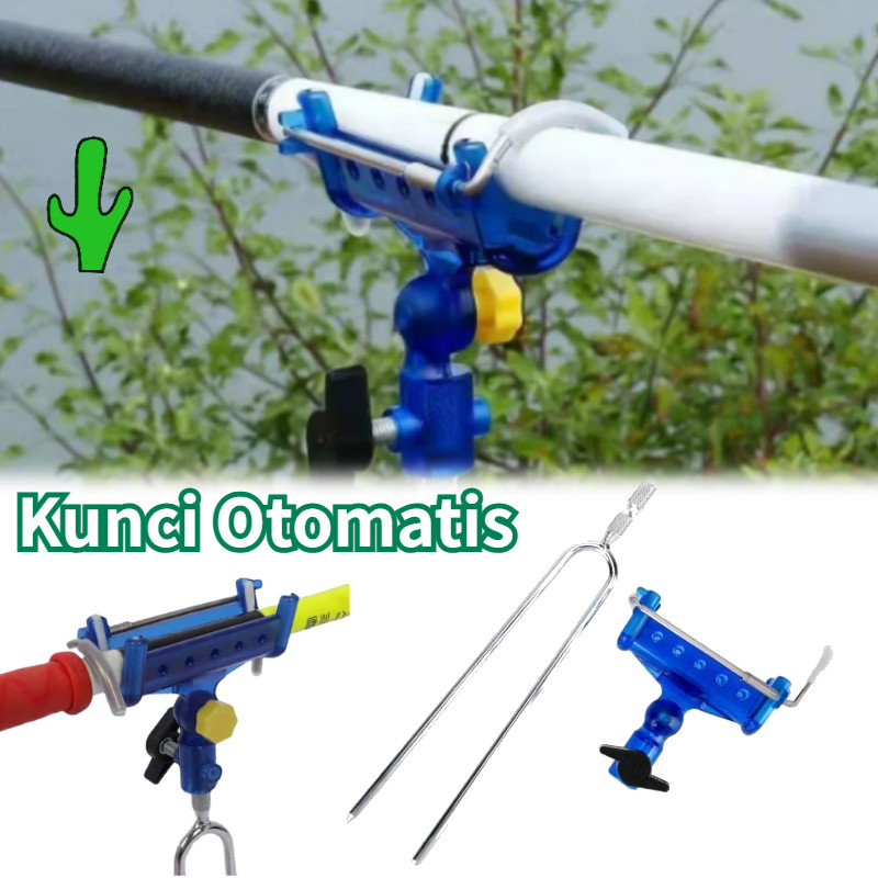 Cagak Joran/Bracket Dudukan Joran Pancing Adjustable 180 Derajat Bahan Stainless Steel