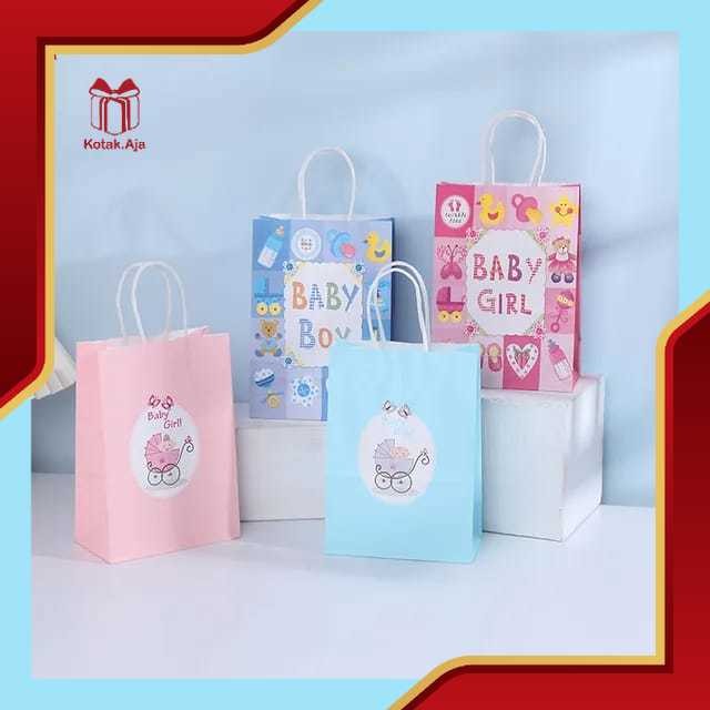 

Paper Bag Kraft / Paper bag Ultah / Paper Bag Baby / Tas Kado Ultah / Goodiebag Ultah / Paper Bag Motif I AK02H1-AK03H1