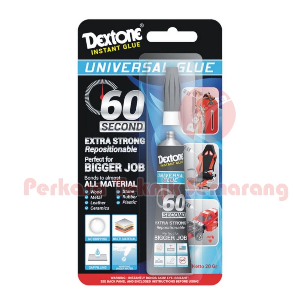 

DEXTONE UNIVERSAL GLUE LEM GEL INSTANT 60 DETIK SUPER STRONG 20 GRAM