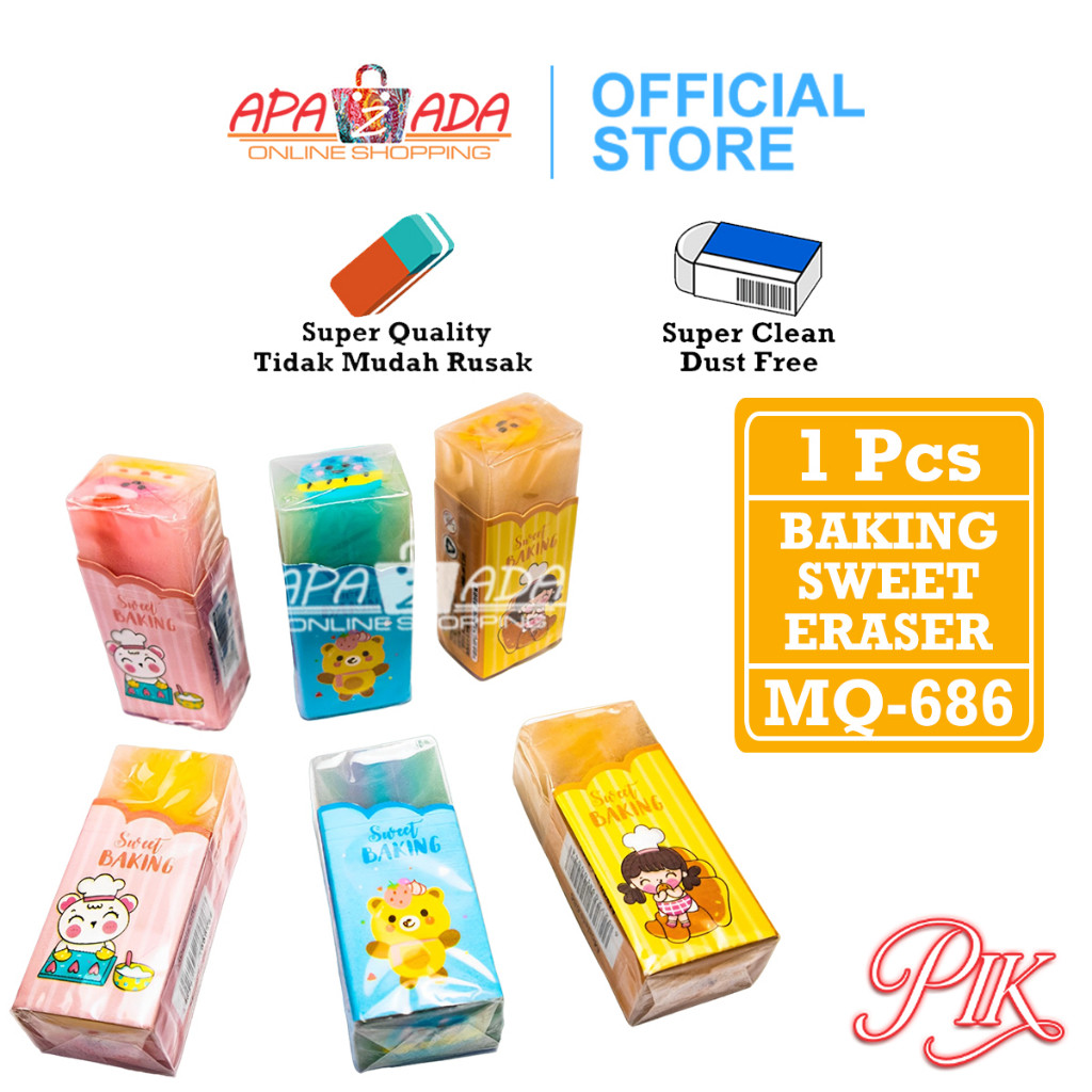 

Apazada Penghapus Pensil Murah Satuan [1 Pcs Penghapus] / Hapusan Sweet Baking / Eraser Pensil MQ-686