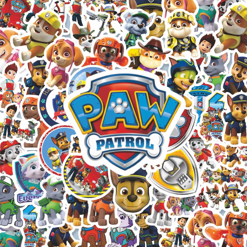 

100PCS Lucu Sticker Kartun Paw Patrol Sticker Stiker Aesthetic Stiker Anti Air Stikers Berperekat Waterproof sticker decal buat Motor Helm Buku Journal Koper Casing HP Laptop Botol Minum Hadiah anak