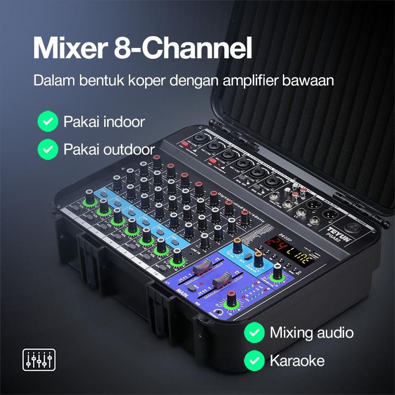 IDEELAB【COD】 8-channel professional audio mixer mixer with power amplifier all-in-one toolbox high p