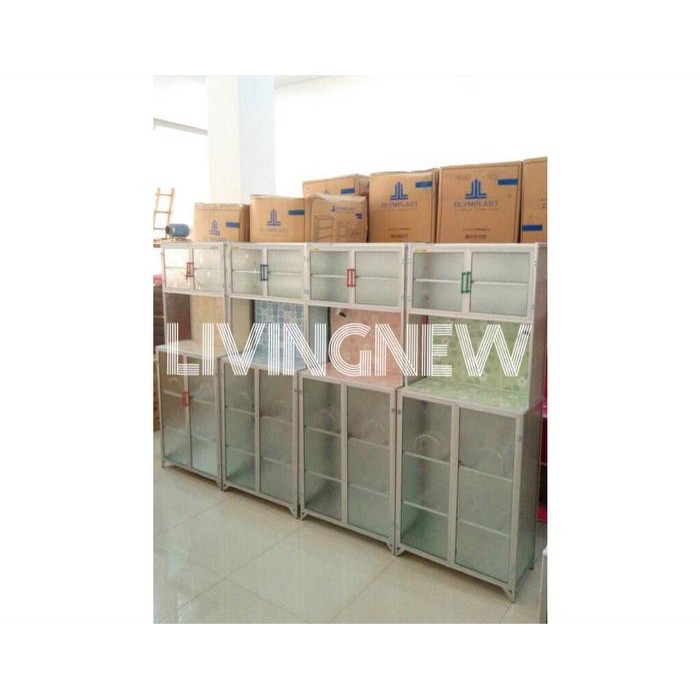 Rak Piring Alumunium 2 Pintu Mini