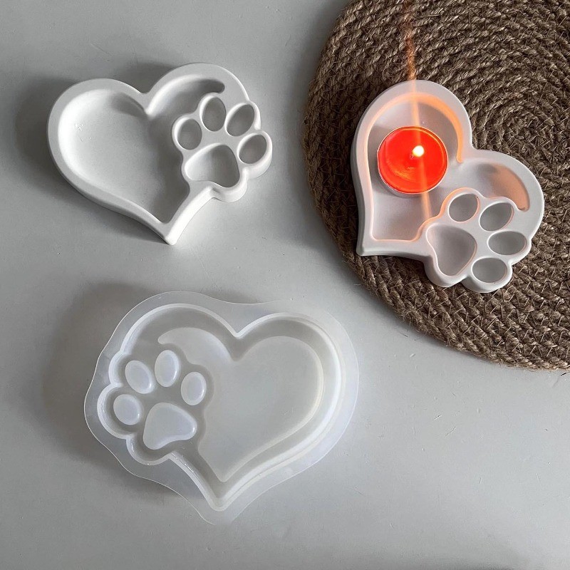 

Love Cat Claw Tray Silicone Molds DIY Gypsum Jewelry Storage Box Decoration Home Plate Ornament Resin Mold Handicrafts Casting