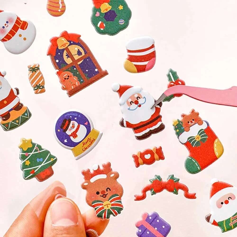 

1 Pack Cute Christmas Stickers Diary Scrapbook Decoration Stationery Office School Diary Album Gift Kawaii