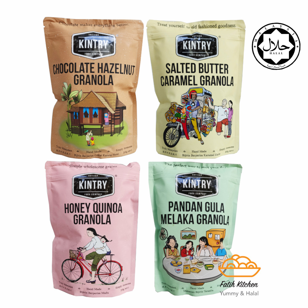 

KINTRY Granola Handmade Premium 200gr - Salted Butter Caramel, Chocolate Hazelnut dll Sehat Tanpa Pengawet