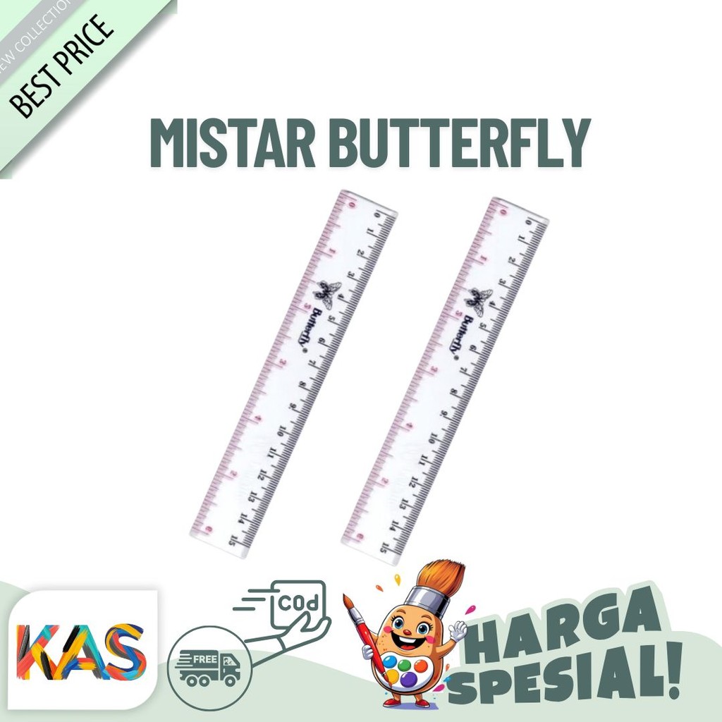 

Penggaris/Mistar Butterfly / Penggaris Sekolah Ukuran 15cm