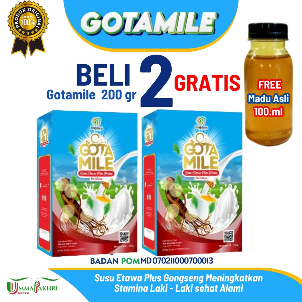 

[Paket Hemat 2 box] Gotamile Susu Etawa plus Ginseng Untuk Vitalitas pria Sejati - 2X 200g